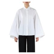 Katoenen shirt met wijde mouwen Emporio Armani , White , Dames