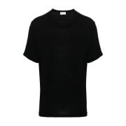 Zwart Crew Neck T-shirt van Viscose en Wolmix Saint Laurent , Black , ...
