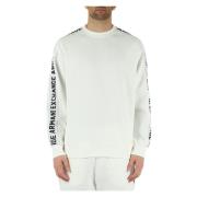 Katoenmix Crewneck Sweatshirt met Logo Bands Armani Exchange , White ,...