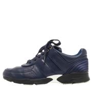 Pre-owned Leather sneakers Chanel Vintage , Blue , Dames