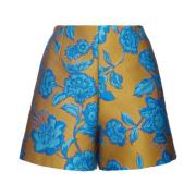 Glanzende Jacquard Shorts La DoubleJ , Blue , Dames