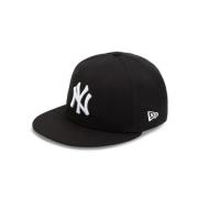 Zwarte textielhoeden met geborduurd logo New Era , Black , Heren