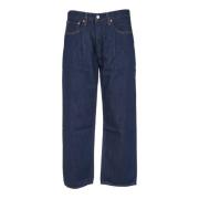 Blauwe Geplooide Crop Jeans Levi's , Blue , Heren