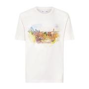 Zachtroze aquarel Palermo T-shirt met korte mouwen Jacob Cohën , White...