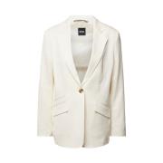 Tijdloze Linnen Blend Blazer Hugo Boss , White , Unisex