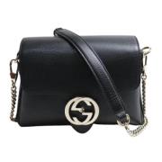 Pre-owned Leather shoulder-bags Gucci Vintage , Black , Dames