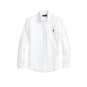 Slim Fit Linnen Overhemd Polo Ralph Lauren , White , Heren