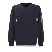 Spons Sweat Nylon Pullover Sacai , Blue , Heren