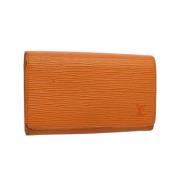 Pre-owned Leather wallets Louis Vuitton Vintage , Orange , Dames