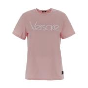 Katoenen T-shirt met korte mouwen Versace , Pink , Dames