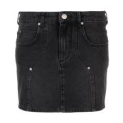 Faded Black Denim Rok Isabel Marant Étoile , Black , Dames