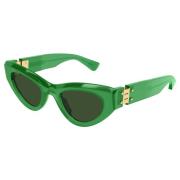 Green/Green Sunglasses Bottega Veneta , Green , Dames