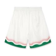 Witte Zijden Shorts met Elastische Taille Casablanca , White , Heren