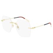 Gold Blue Eyewear Frames Gucci , Brown , Unisex