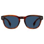 Bruin Horn/Blauwe Zonnebril Hugo Boss , Brown , Heren