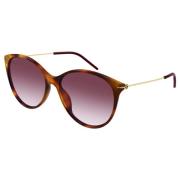 Havana/Red Shaded Zonnebril Gucci , Brown , Dames