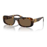 Havana Zonnebril met Donkerbruine Lenzen Miu Miu , Brown , Dames