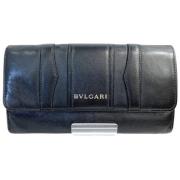 Pre-owned Leather wallets Bvlgari Vintage , Black , Dames