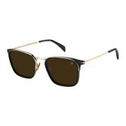 Gold Black/Dark Brown Sunglasses Eyewear by David Beckham , Multicolor...