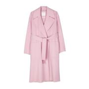 Roze wollen jas met reverskraag Sportmax , Pink , Dames