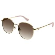 Gold/Brown Shaded Sunglasses Gucci , Yellow , Dames