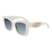 Ivory/Blue Shaded Zonnebril Sf1023S Salvatore Ferragamo , White , Dame...