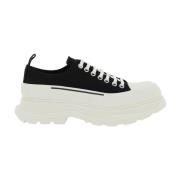 Canvas Lace-Up Sneakers Alexander McQueen , Black , Dames