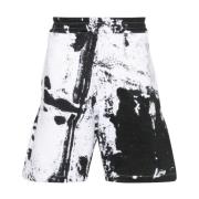 Witte shorts met verfspat detail Alexander McQueen , White , Heren