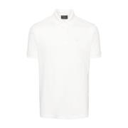 Witte Polo Shirt met Geborduurd Logo Emporio Armani , White , Heren