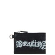 Zwarte Arena Leren Creditcardhouder Balenciaga , Black , Heren