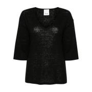 V-neck Knitwear Allude , Black , Dames