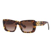 Havana Zonnebril met Bruin Shaded Glazen Miu Miu , Brown , Dames