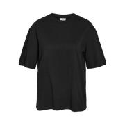 Hart Print Zwart T-Shirt Noisy May , Black , Dames
