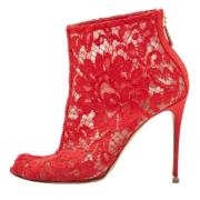 Pre-owned Lace boots Dolce & Gabbana Pre-owned , Red , Dames