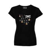 Zwarte T-shirts en Polos Elisabetta Franchi , Black , Dames