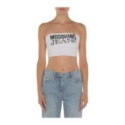 Mouwloze Top Moschino , White , Dames