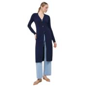 Long Knitwear Twinset , Blue , Dames