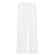 Cropped Trousers Pinko , White , Dames