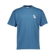 Layered Logo Tee Blauw Shirt Olaf Hussein , Blue , Heren
