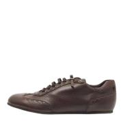 Pre-owned Leather sneakers Fendi Vintage , Brown , Dames