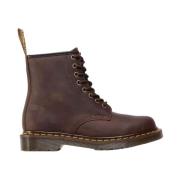 Authentieke Verouderde Leren Laarzen Dr. Martens , Brown , Dames