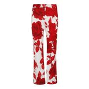 Straight Trousers Balmain , Red , Dames