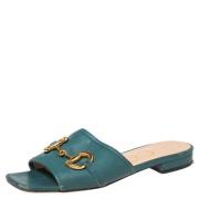 Pre-owned Leather sandals Gucci Vintage , Blue , Dames