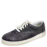 Pre-owned Leather sneakers Bottega Veneta Vintage , Blue , Dames