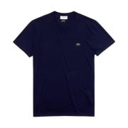 Navy Blauw Jersey T-shirt Lacoste , Blue , Heren