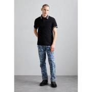 Zwart Monogram Poloshirt Versace Jeans Couture , Black , Heren