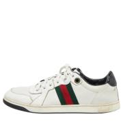 Pre-owned Leather sneakers Gucci Vintage , White , Dames