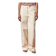 Wide Trousers Massimo Alba , Beige , Dames