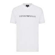 Heren Crew Neck Logo T-shirt Emporio Armani , White , Heren