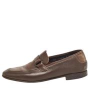 Pre-owned Leather flats Salvatore Ferragamo Pre-owned , Brown , Dames